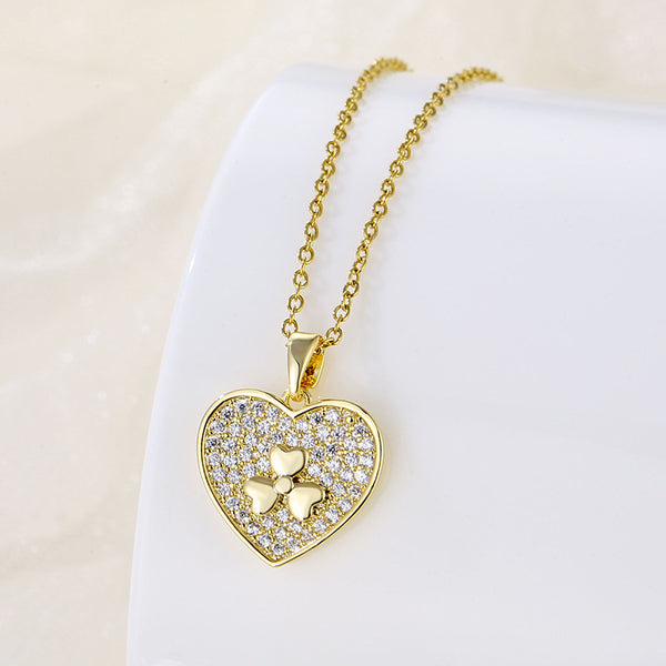 Women Minimalist Geometric Metal Heart Stainless Steel Electroplating Necklaces