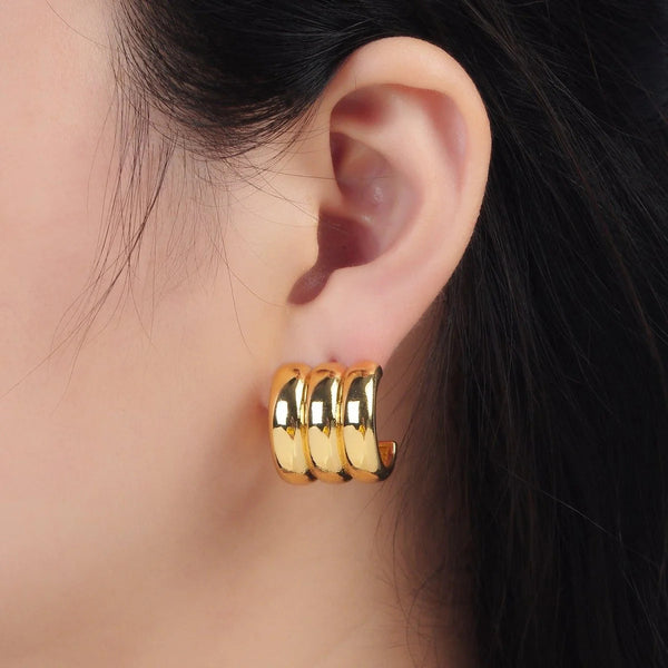 Minimalist Stainless Steel Electroplating Stud Earrings