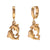 Fashion Dolphin Seahorse Animal Chinese Zodiac Stainless Steel 18K Gold Plated Earrings