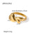 Women IG Style Circle Geometric Stainless Steel 18K Gold Plated Rings