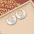 Expressive Eye Geometric Stainless Steel Oil Dripping Earrings