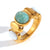 Vintage Fashion Retro Circle Geometric Stainless Steel 18K Gold Plated Rings