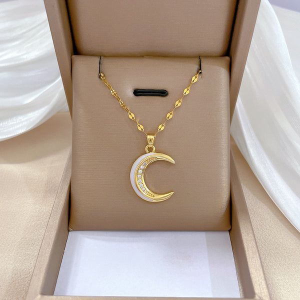 Moon Geometric Stainless Steel Stainless Steel Necklaces