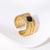 Open Ring Expressive Stripe Quadrilateral Stainless Steel Electroplating Rings