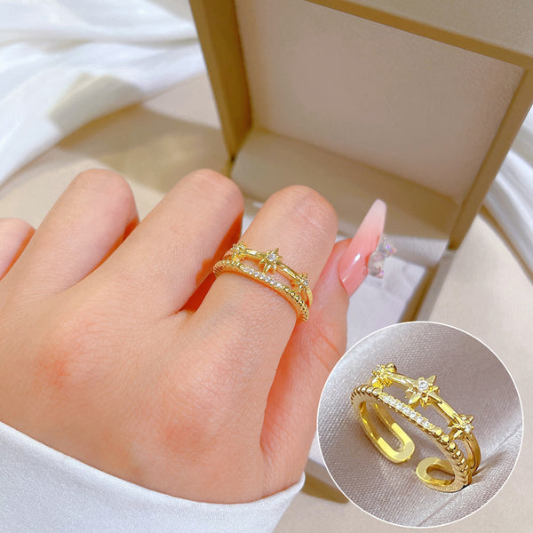 Korean Women Crown Brass Electroplating Rings