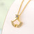 Natural Fan-Shape Titanium Steel Diamond Inlay Necklaces