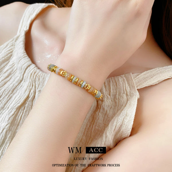 Women Luxurious Irregular Copper Plastic Handmade Bracelets