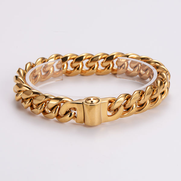 Men Hip Hop Chain Geometric Stainless Steel Polishing Bracelets