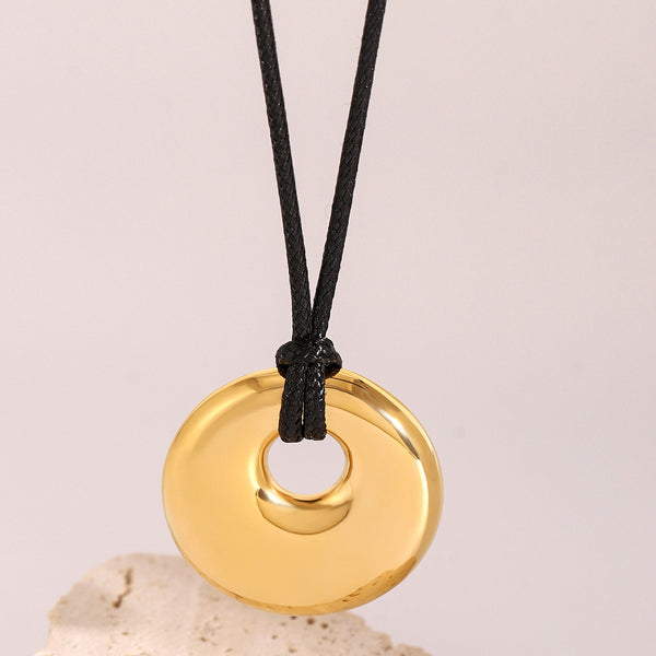 Minimalist Round Geometric Stainless Steel Electroplating Necklaces