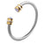 Circle Twisted Stainless Steel Diamond Inlay Bangles