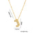 Letter Text Number Titanium Steel 18K Gold Plated Necklaces