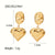 IG Style Heart Geometric Stainless Steel 18K Gold Plated Earrings