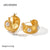 IG Style Pearl Geometric Stainless Steel 18K Gold Plated Earrings