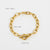 Women IG Style Stripe Stainless Steel 18K Gold Plated Bracelets