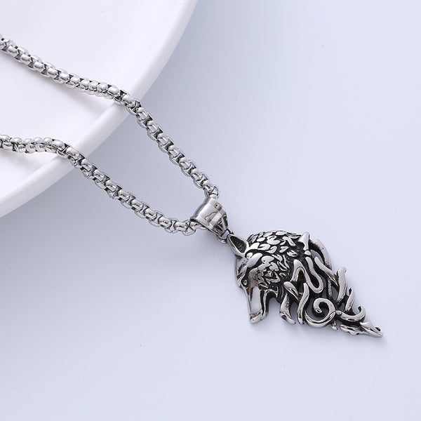 Men Punk Metal Little Daisy Moon Doll Titanium Steel Pendants