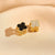 Moderate Luxury Flower Copper Diamond Inlay Stud Earrings