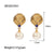 IG Style Pearl Geometric Stainless Steel 18K Gold Plated Earrings