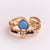 Rustic Women Flower Flower Copper Diamond Inlay Rings