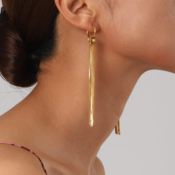 IG Style Tassel Stainless Steel Electroplating Earrings