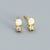 925 Sterling Silver Korean Geometric Silver Diamond Inlay Stud Earrings