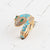 IG Style Women Diamond Metal Snake Shape Copper Rings