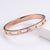 Women Stripe Metal Flower Diamond Doll Stainless Steel Bangles