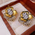 Medieval Flower Geometric Artificial Pearl Electroplating Earrings