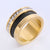 Fashion Stripe Circle Round Stainless Steel Electroplating Rings