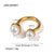 Ring IG Style Pearl Geometric Stainless Steel 18K Gold Plated Rings