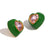 Fashion Heart Geometric Stainless Steel 18K Gold Plated Stud Earrings