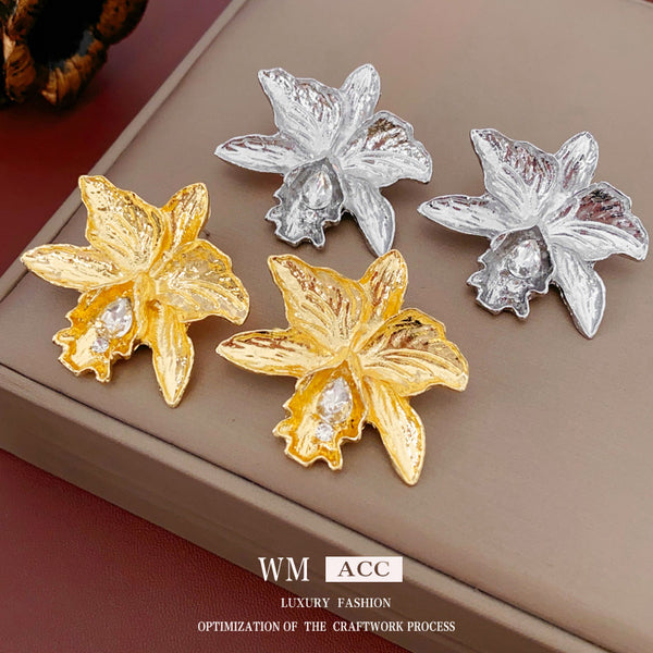 Flower Flower Alloy Electroplating Earrings