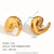 Fashion Round Circle Geometric Stainless Steel 18K Gold Plated Stud Earrings