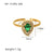 Women IG Style Octagram Circle Heart Heart Droplet Geometric Stainless Steel Zircon Inlay Rings