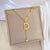 Fashion Chamfered Cube Geometric Titanium Steel Electroplating Necklaces