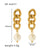 IG Style Pearl Geometric Titanium Steel Electroplating Earrings