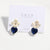 Moderate Luxury Heart Geometric Mixed Material Stud Earrings