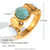 Vintage Fashion Retro Circle Geometric Stainless Steel 18K Gold Plated Rings