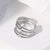 Women Fashion Stripe Geometric Stainless Steel Electroplating Rings