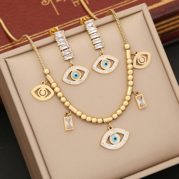 Expressive Eye Stainless Steel Electroplating Necklaces