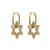 Minimalist Elegant Women Star Hollow Geometric Metal Geometric Zircon Earrings