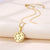 Korean Women Geometric Metal Titanium Steel Diamond Inlay Necklaces