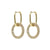 Minimalist Elegant Women Star Hollow Geometric Metal Geometric Zircon Earrings