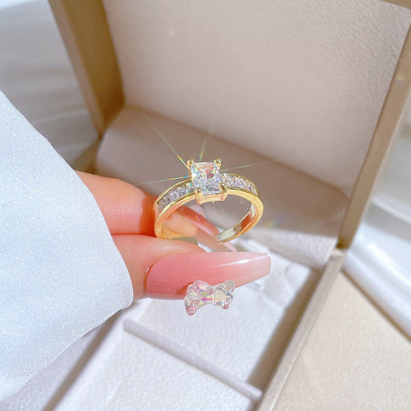 Women Cartoon Crown Brass Electroplating Rings