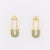 IG Style Women Paperclip Pin Zircon Inlay Stud Earrings