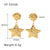 IG Style Pentagram Heart Flower Heart Geometric Leaf Stainless Steel Electroplating Earrings