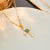 Moderate Luxury Cross Geometric Titanium Steel 18K Gold Plated Necklaces