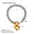 Unisex IG Style Heart Stainless Steel 18K Gold Plated Bracelets