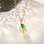 Korean Women Leaf Titanium Steel Diamond Inlay Necklaces