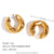 Women Fashion Circle Geometric Stainless Steel 18K Gold Plated Clip On Earrings