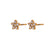 Fashion Flower Geometric Stainless Steel 18K Gold Plated Stud Earrings